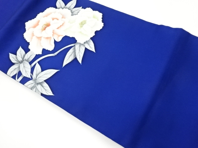 JAPANESE NAGOYA OBI / SHIOZE / HAND PAINTED / PEONY
